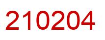 Number 210204 red image