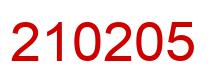 Number 210205 red image