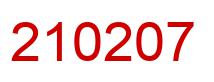Number 210207 red image