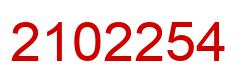 Number 2102254 red image