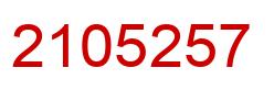 Number 2105257 red image