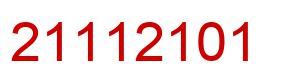 Number 21112101 red image