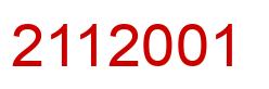 Number 2112001 red image
