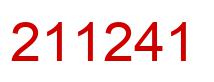 Number 211241 red image