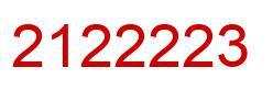 Number 2122223 red image