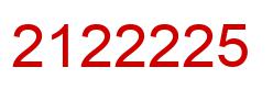 Number 2122225 red image