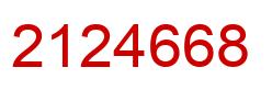 Number 2124668 red image