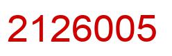 Number 2126005 red image
