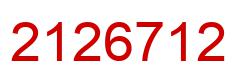 Number 2126712 red image