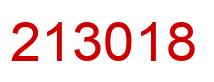 Number 213018 red image