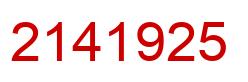 Number 2141925 red image