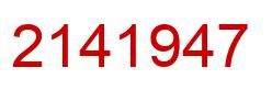 Number 2141947 red image