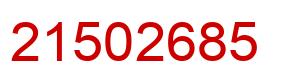 Number 21502685 red image