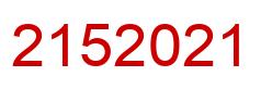 Number 2152021 red image