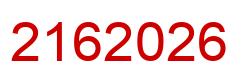 Number 2162026 red image