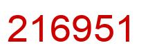 Number 216951 red image