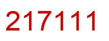 Number 217111 red image