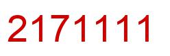 Number 2171111 red image