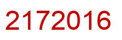 Number 2172016 red image