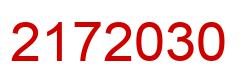 Number 2172030 red image