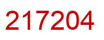 Number 217204 red image