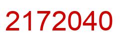 Number 2172040 red image