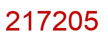 Number 217205 red image