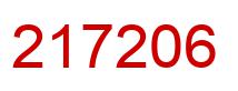 Number 217206 red image