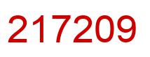 Number 217209 red image
