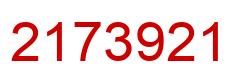 Number 2173921 red image