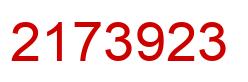 Number 2173923 red image