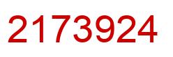 Number 2173924 red image