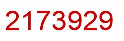 Number 2173929 red image