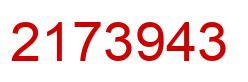 Number 2173943 red image