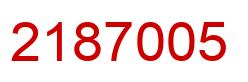 Number 2187005 red image