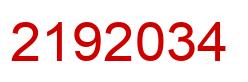 Number 2192034 red image
