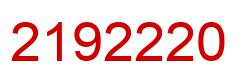 Number 2192220 red image