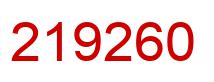 Number 219260 red image