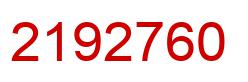 Number 2192760 red image
