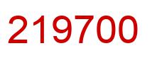 Number 219700 red image