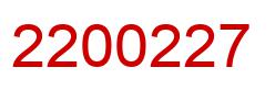 Number 2200227 red image
