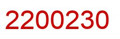 Number 2200230 red image