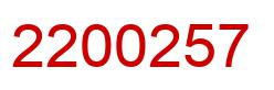 Number 2200257 red image