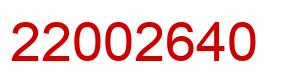 Number 22002640 red image