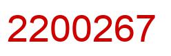 Number 2200267 red image