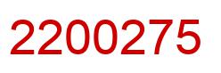 Number 2200275 red image