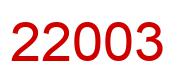 Number 22003 red image
