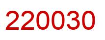 Number 220030 red image