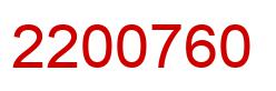 Number 2200760 red image