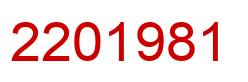 Number 2201981 red image